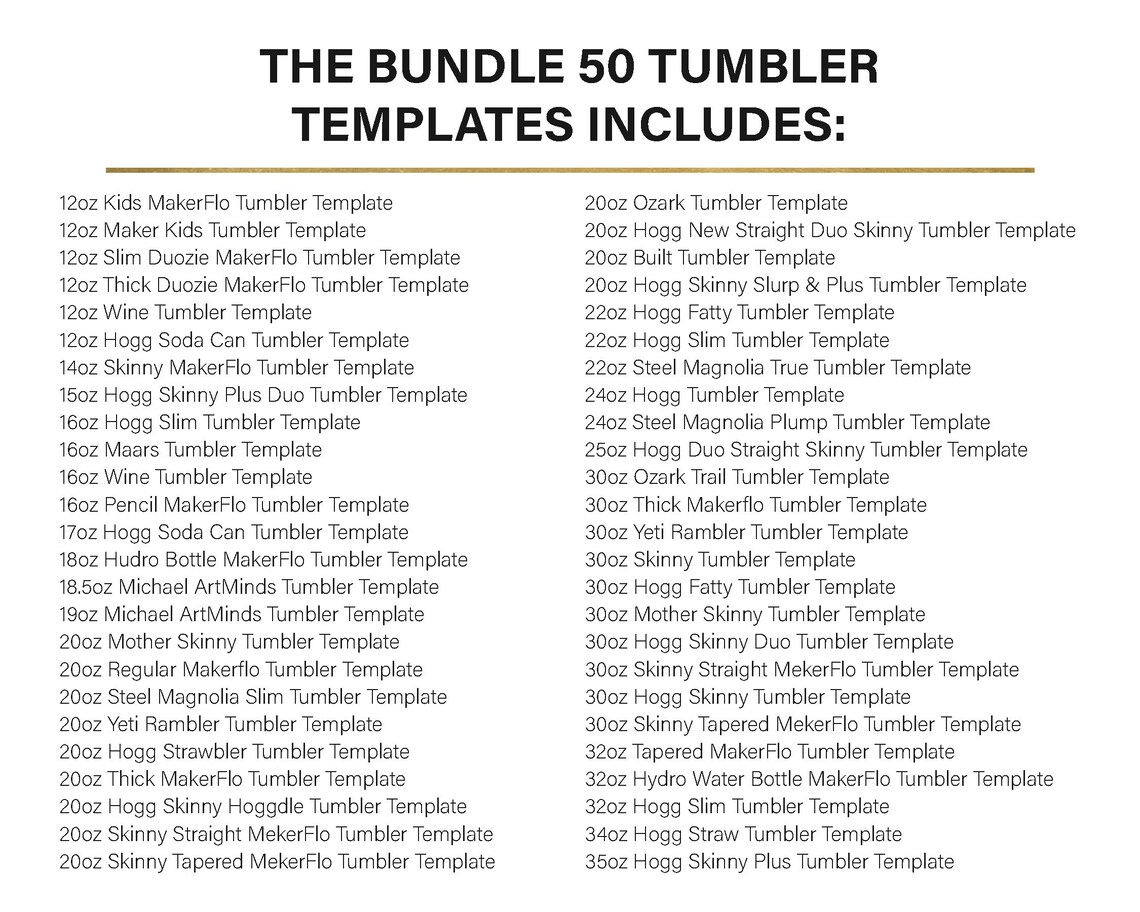 Bundle 50 Tumbler BLANK Template for Sublimation 12oz 16oz Etsy Canada