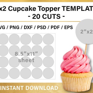 Blank Cupcake Toppers Template 2 Inches Circle Layered - Etsy