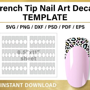 French Tip Nail BLANK Template Nail Art Decal Custom Wrap - Etsy