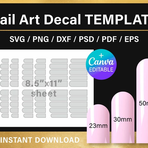 Digital Waterslide Nail Decal Template Instant Download Etsy Digital Waterslide Nail Decal Template Instant Download Etsy
