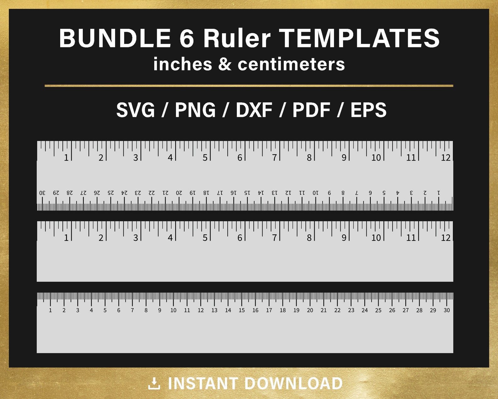 Mm Ruler Svg Ruler Svg, BUNDLE, Horizontal Ruler Markings, Files Prepared for Cricut ...