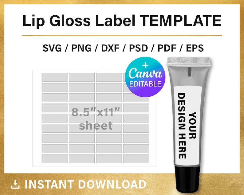 Lip Gloss Label BLANK Template DIY Gloss Tube Label Wrapper Etsy Lip Gloss Label BLANK Template DIY Gloss Tube Label Wrapper Etsy