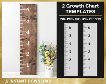 set, Growth chart SVG, png, growth ruler svg, bundle, wall ruler svg, ruler growth chart svg, marks, ticks, numbers, Cricut , Silhouette