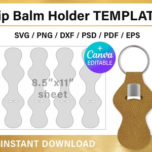 Chapstick Holder, BLANK Template for Sublimation, Canva, Cricut, Svg ...