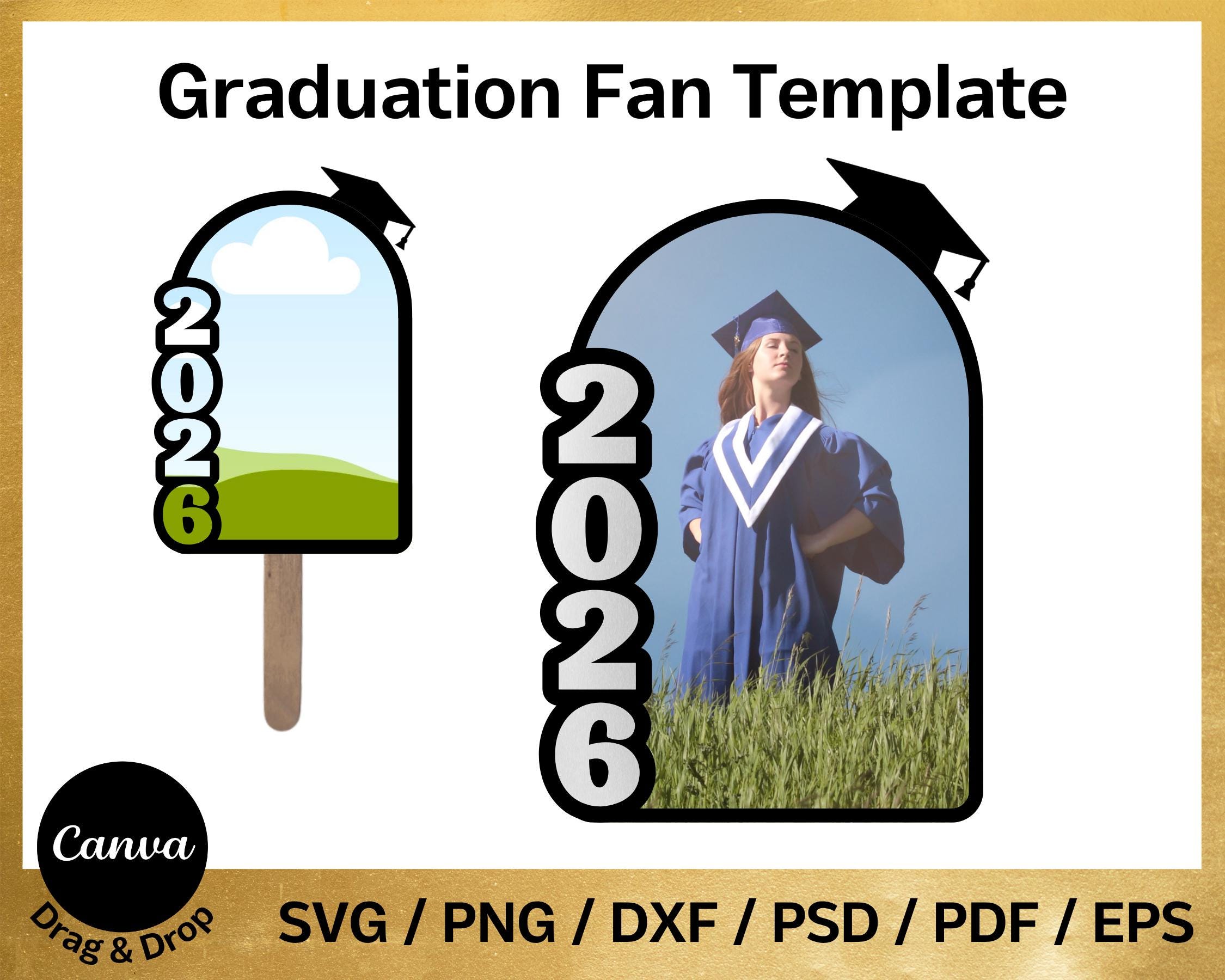 Graduation 2026 Paddle Fan Template, Bundle, Grad Hand Fan, Senior 2026 ...