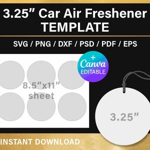 Blank Air Freshener Template,Sublimation Graphic by AichaPrintables ·  Creative Fabrica