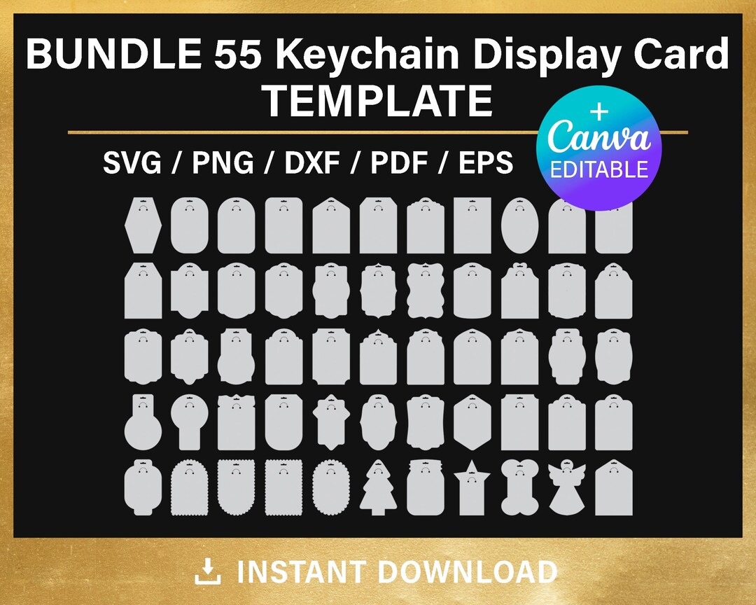 Keychain Display Card Svg, Keyring Display Card Svg, Keychain Packaging ...