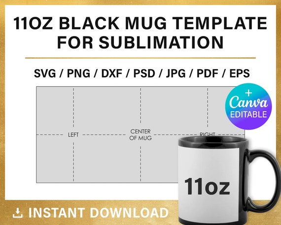 11oz Black Handle Sublimation Mug – Vinyl Fun