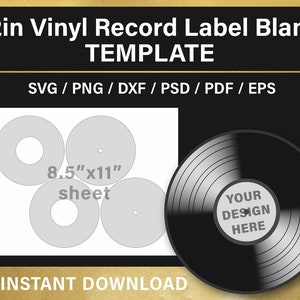vinyl record label template blank template 7 inches cricut etsy canada