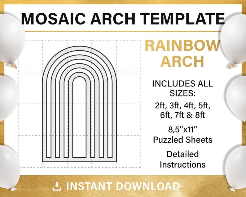 Arch Template.pdf Rainbow Arch Backdrop Template, Chiara, Arch Prop Mosaic Marquee ...