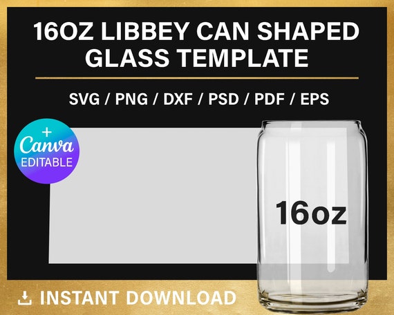 Beer Glass Can, Sublimation, 16oz Libby glass can Blank Glass Can