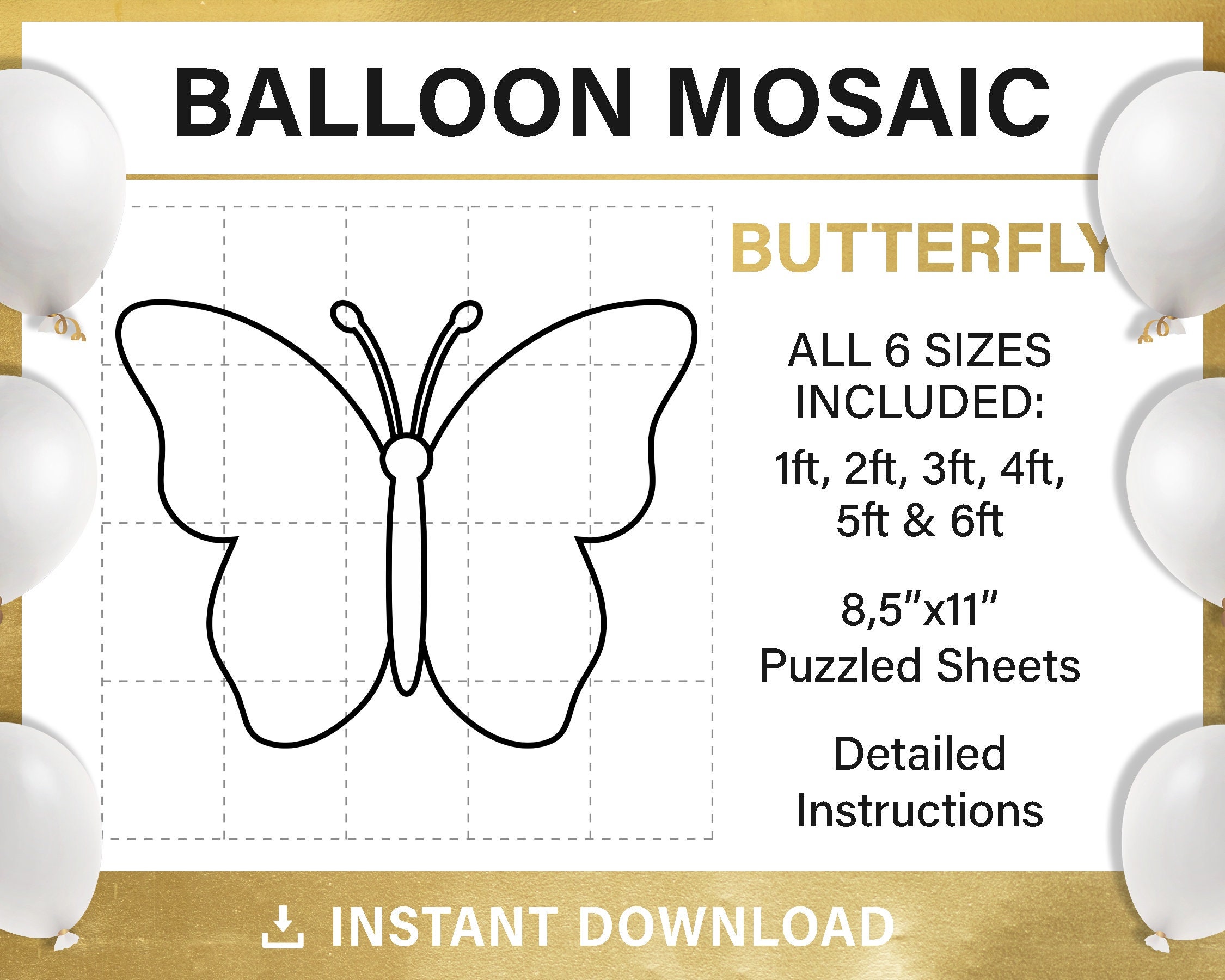 DIY Balloon Sizer Template and Instructions DIGITAL DOWNLOAD -  Denmark