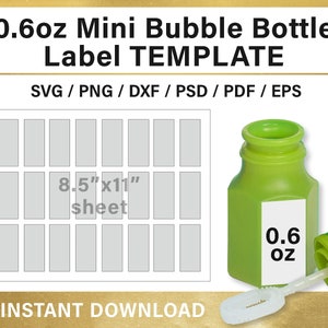 Bubble Bottle Label Template BUNDLE 2oz 4oz BLANK - Etsy