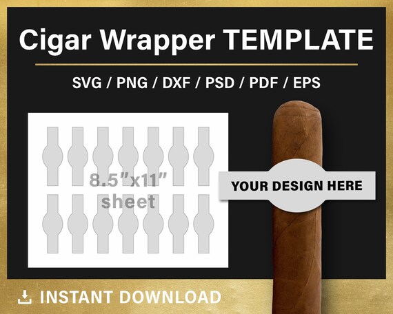 Cigar Label Template Blank Wrapper Template DIY Party | Etsy