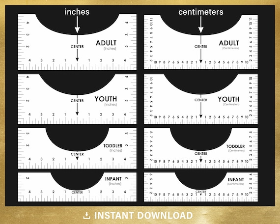 Shirt Ruler Guide Alignment Tool - 5 Piece set - Stitch and Go