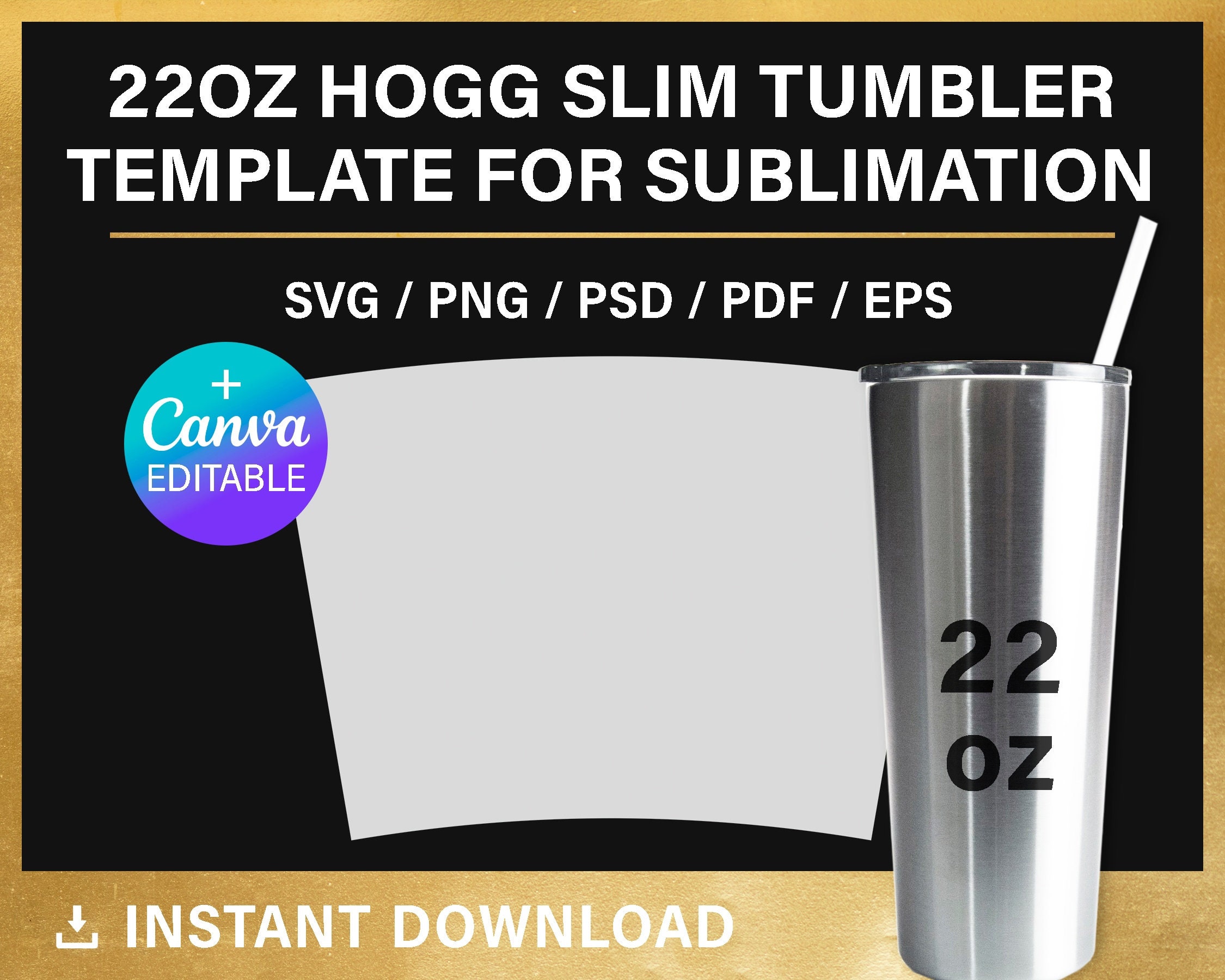 Hogg 22oz. Slim Stainless Steel Tumbler Cup - Sliding Lid with Box
