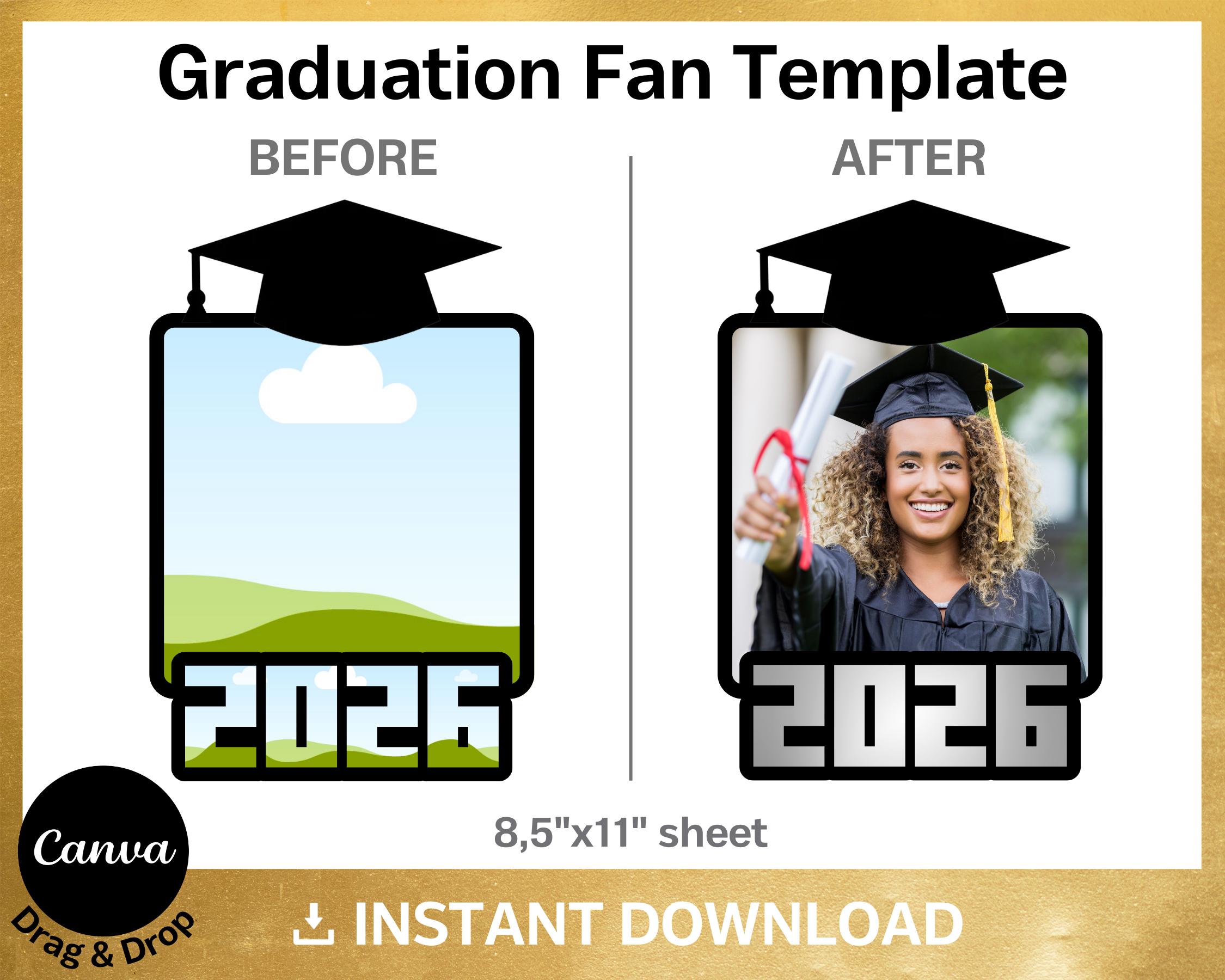 Graduation 2026 Paddle Fan Template, Bundle, Grad Hand Fan, Senior 2026 ...