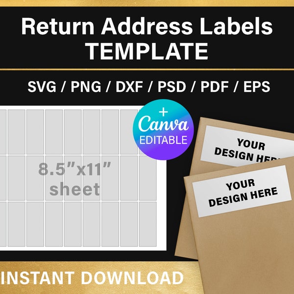 Canva Address Return Labels Etsy