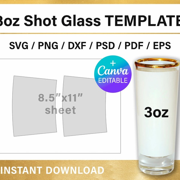 Frosted Shot Glass Template Etsy Canada