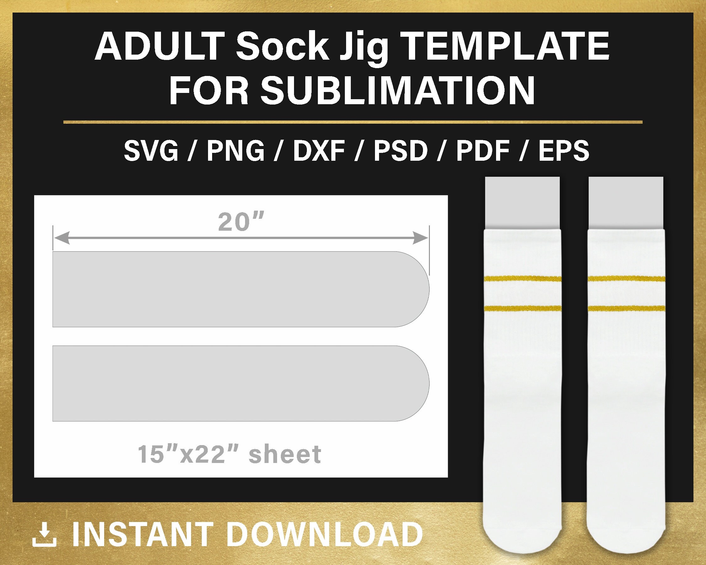 Adult Sock Jig BLANK Template for Sublimation 4x20 Inches - Etsy adult-sock-jig-blank-template-for-sublimation-4x20-inches-etsy