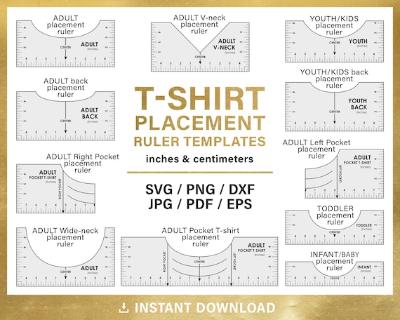 BIG BUNDLE, Tshirt Ruler Svg, T-shirt Alignment Tool Svg, Centering Tool  Template, Inches & Centimeters -  Sweden