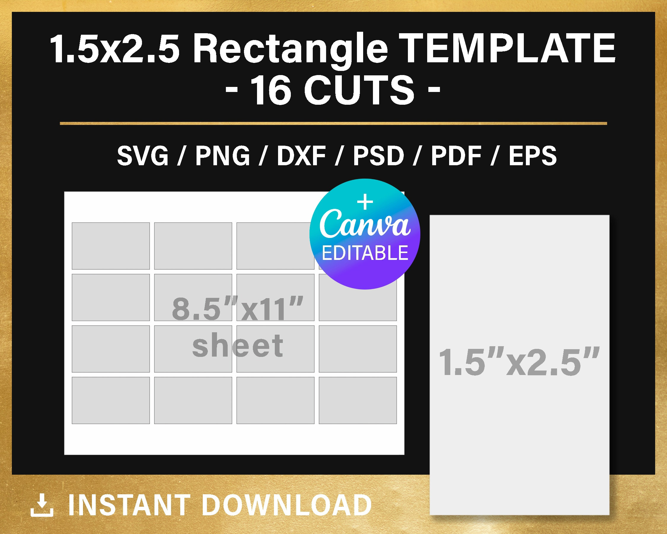 1.5x2.5 Inches Rectangle BLANK Template, Sticker Template, Multipurpose ...