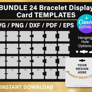 bundle, bracelet display card, BLANK template, SVG, Canva, Cricut, Silhoutte, png, svg, psd, instant download