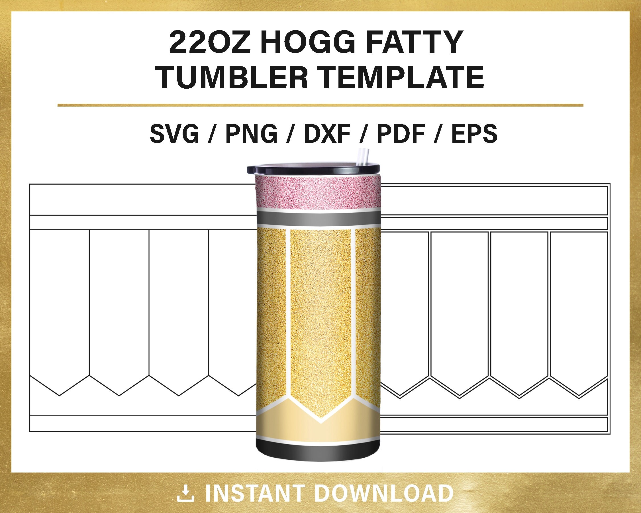 22oz Hogg Fatty Tumbler Template For Sublimation Pencil Etsy Australia