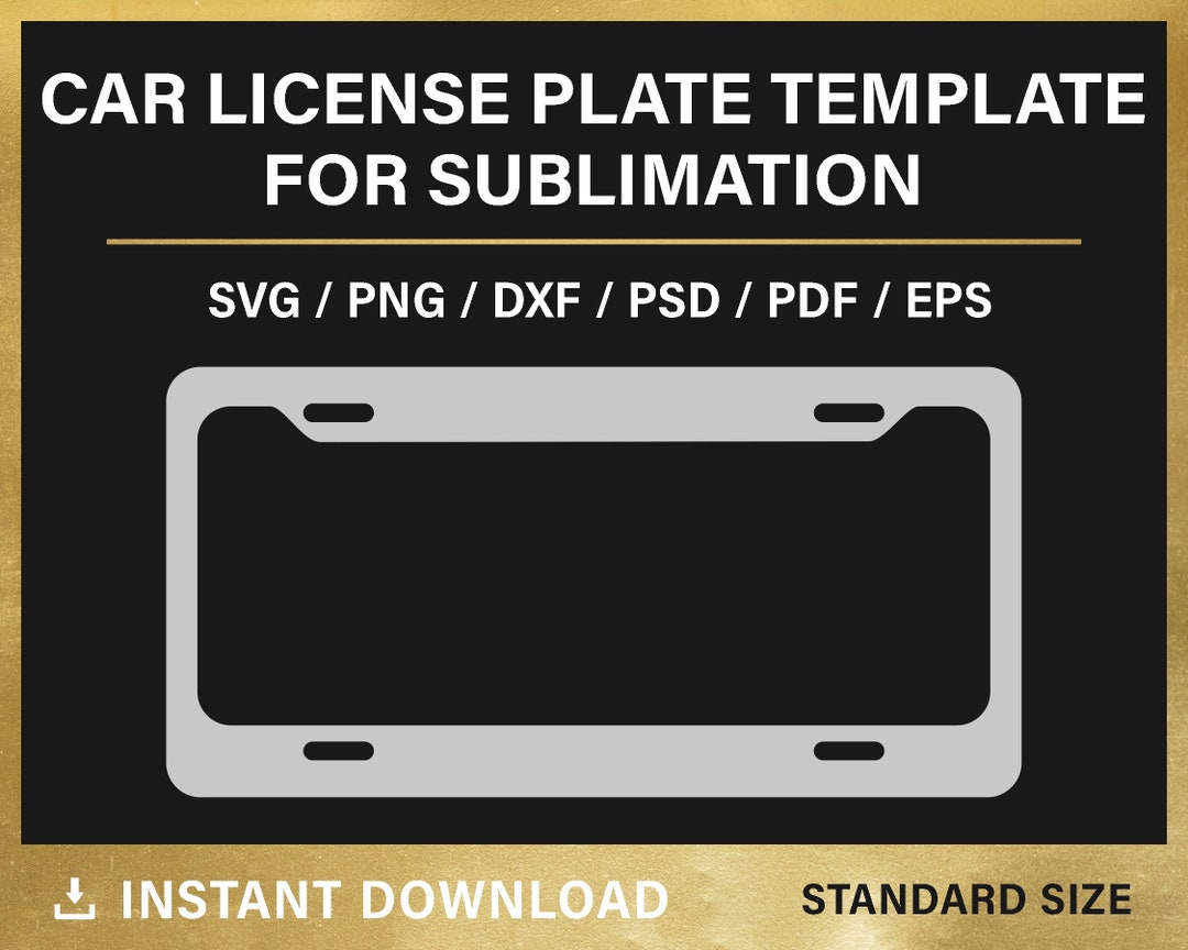 Car License Plate Frame Template BLANK Template for Etsy Car License Plate Frame Template BLANK Template for Etsy