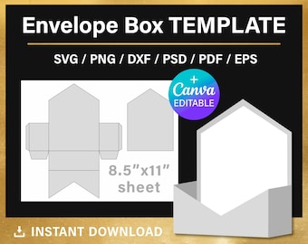Envelope Box Template: DIY Flower Box, SVG Cut File (Instant Download