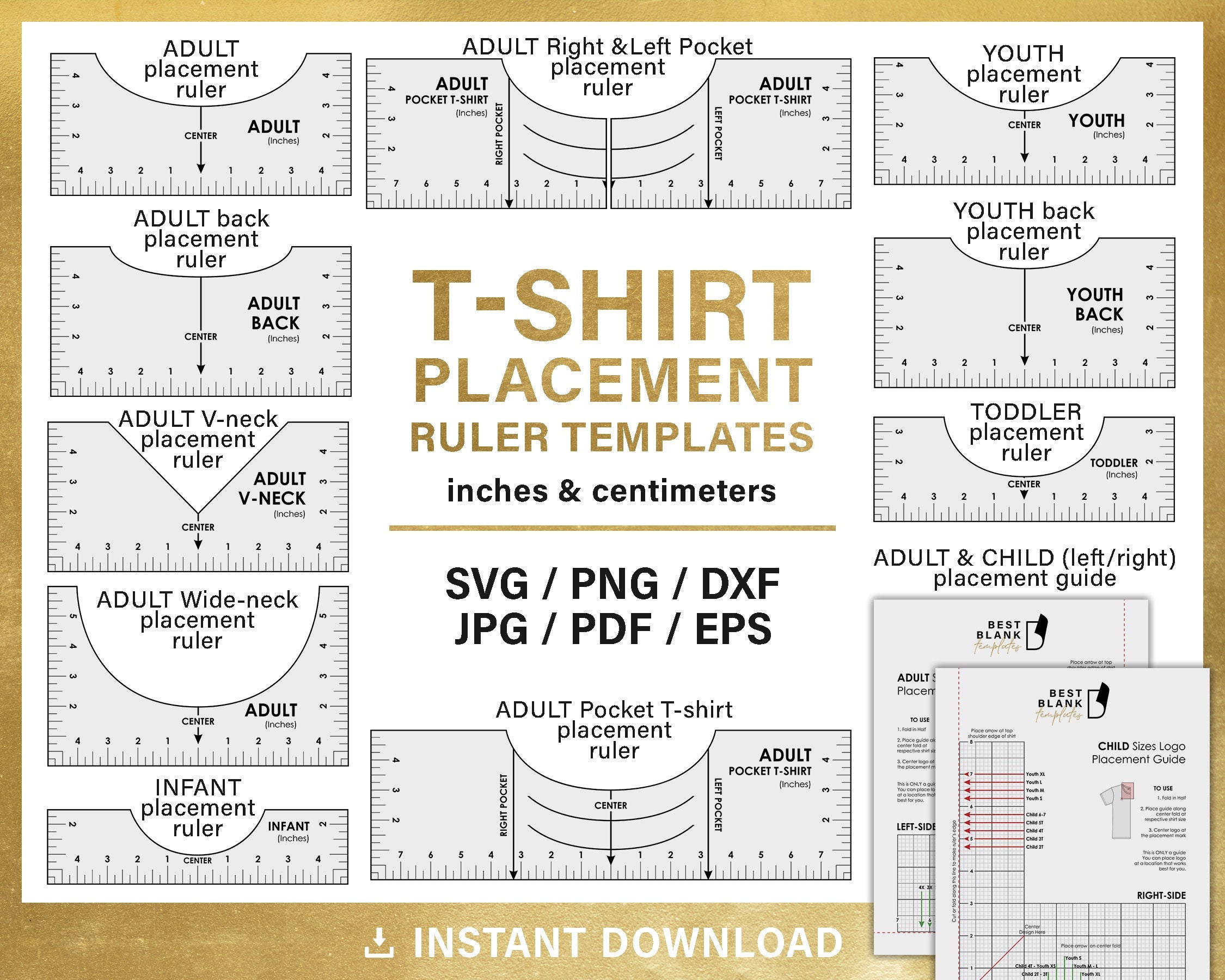 White Tshirt Ruler Guide for Vinyl Alignment for Custom Design Tshirt Alignment Ruler Loyewellr Tshirt Ruler Guide 4 Size T-Shirt Rulers and a Soft Measuring Tape for Adult Youth Toddler Infant 