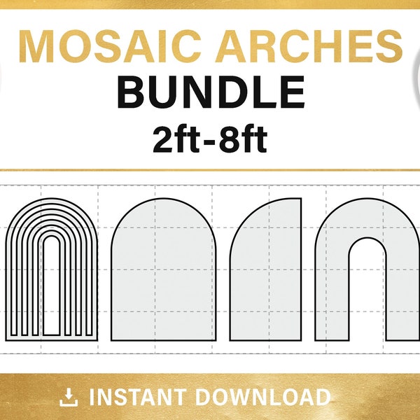 Arch Backdrop Mosaic Template BUNDLE, Chiara, Arch Prop Mosaic Template, Archway Marquee, DIY, cut and trace, PDF, instant download