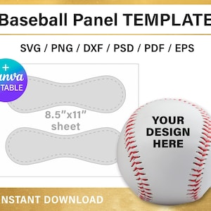 DIY custom Baseball Panel BLANK template svg, Cricut, png, Canva, instant download