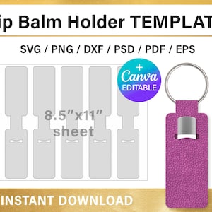 Chapstickhouder LEGE sjabloon, Canva, Cricut, svg, png, psd, instant download