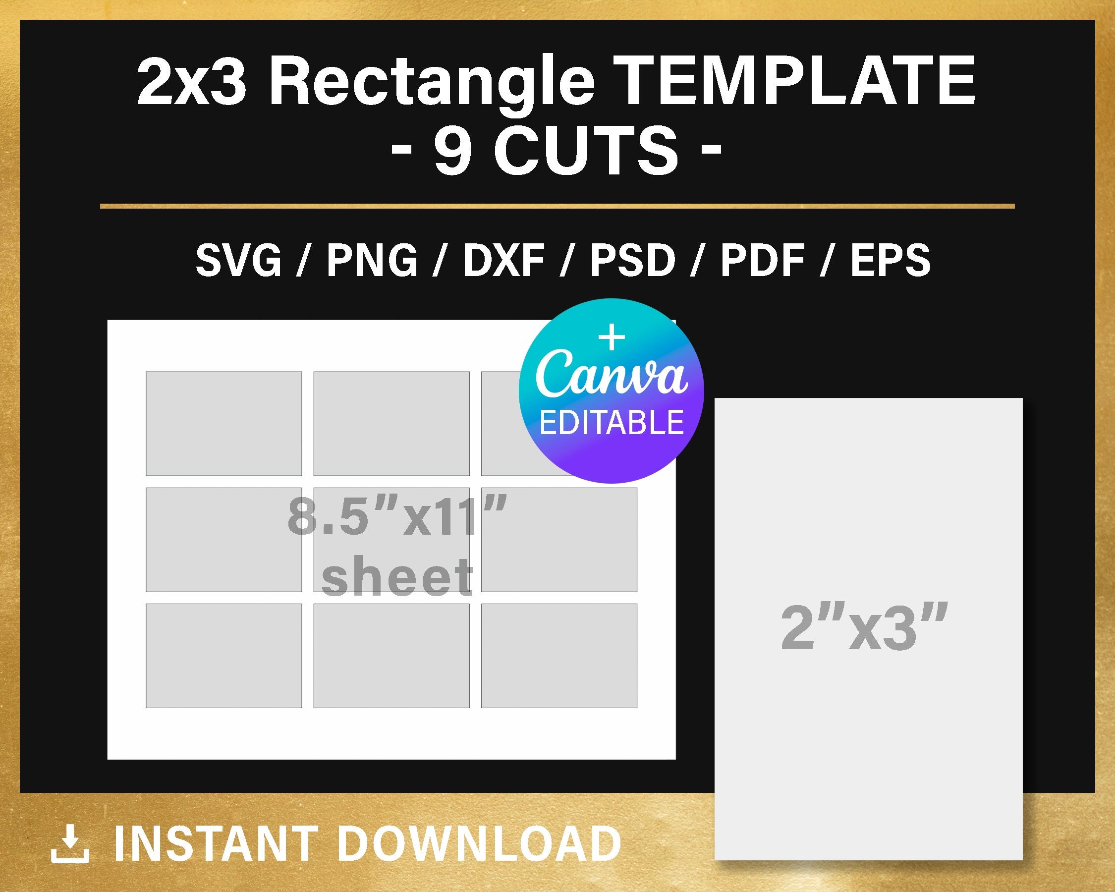 2x3 Inches Rectangle, BLANK Template, Sticker Template, Multipurpose ...