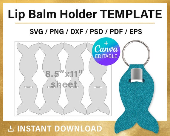 Chapstick Holder, BLANK Template for Sublimation, Canva, Cricut