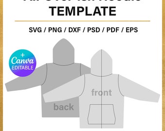 All Over Sweatshirt | Hoodie Blank Template for Sublimation, svg, png, instant download