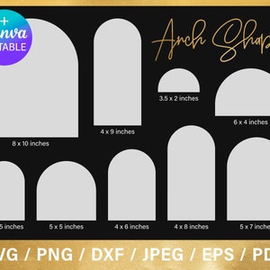 Modello Arch SVG, arco semplice completo, modello di invito a nozze, forma ad arco, segnaposto, svg, png, taglio laser, download istantaneo