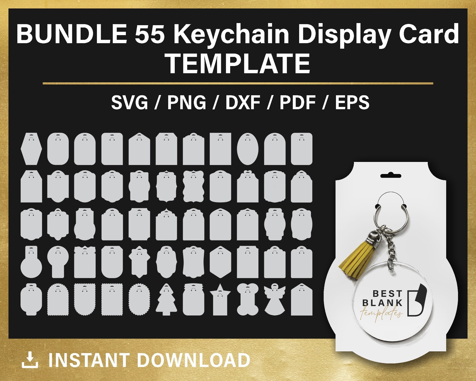 Keychain Display Card Svg Keyring Display Card Svg Keychain | Etsy
