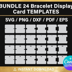 bracelet display card, BLANK template, SVG, Cricut, PNG, Canva, Silhoutte, instant download