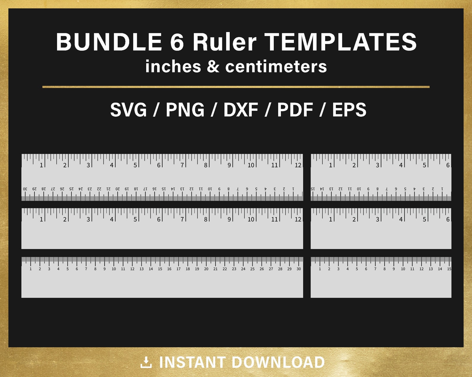Ruler Svg, BUNDLE, Horizontal Ruler Markings, Files Prepared for Cricut ...