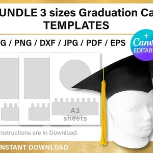 Graduation Cap template, 3D, craft, DIY, graduate hat, svg, png, psd, Canva, Cricut, Slhouette, printable, instant download