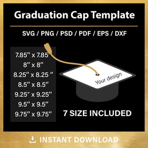 Graduation cap BLANK template for sublimation, BUNDLE, Grad Cap Topper svg, png, Canva, psd, instant download