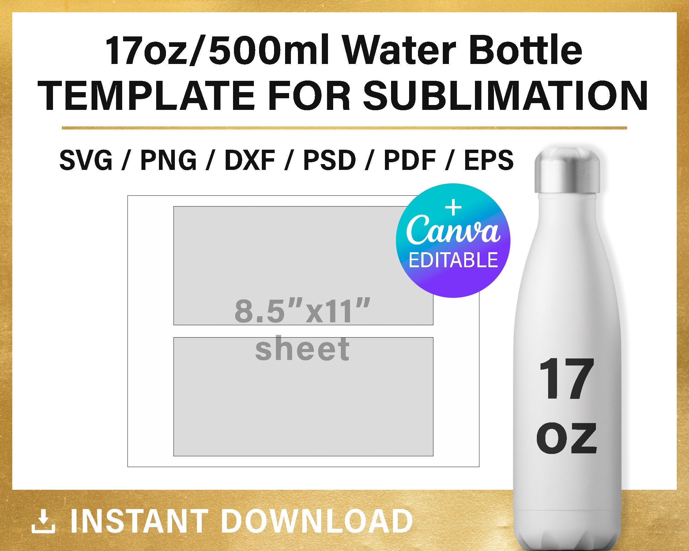 Sublimation Water Bottle 17 oz