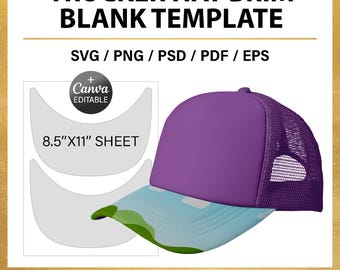 Brim Blank Template Bundle: - DIY - Canva - Sublimation - Editable (Instant Download)