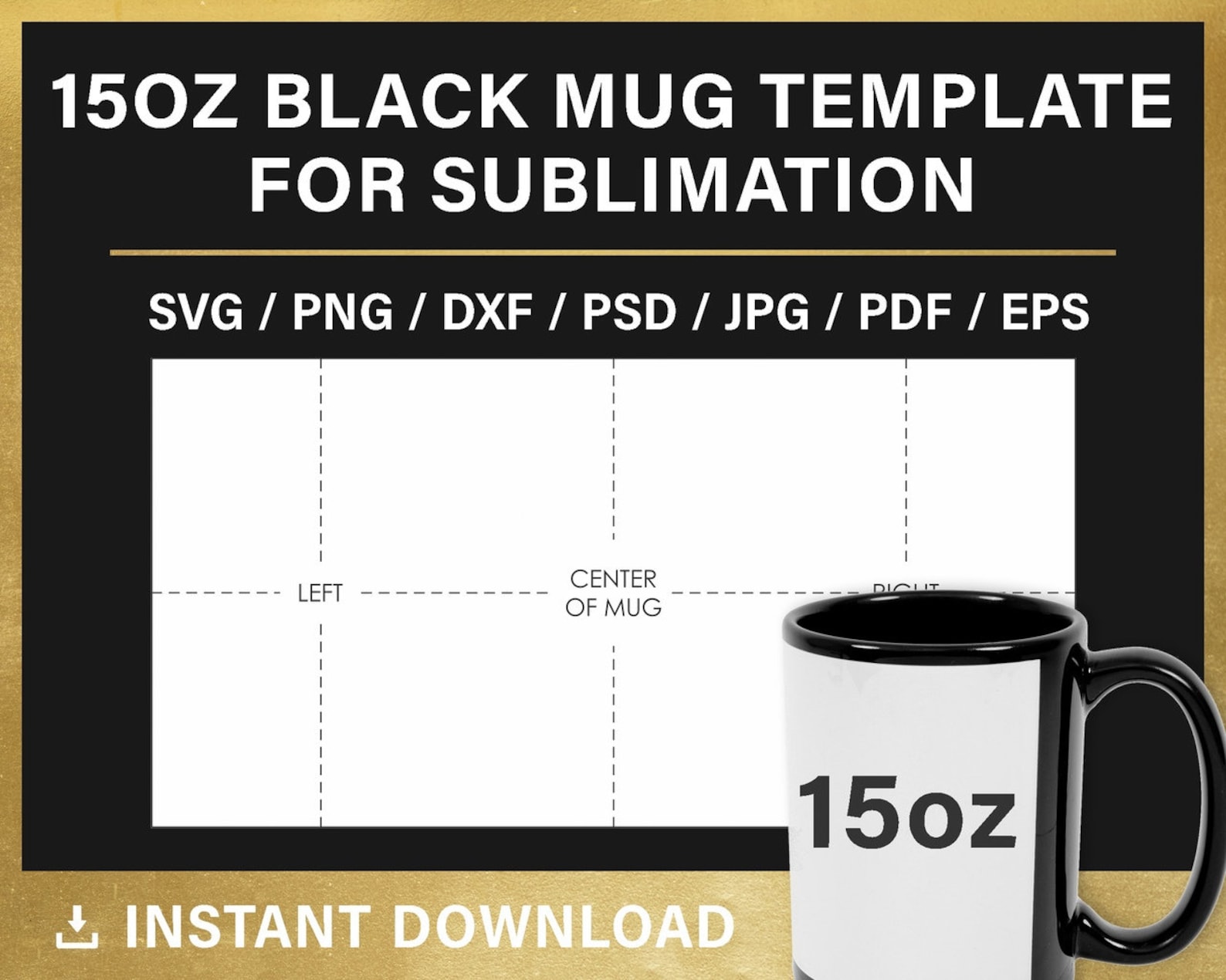 15 Oz Mug Sublimation Template Size