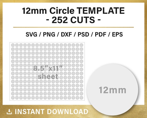 12mm Circle BLANK Template Round Sticker Template | Etsy