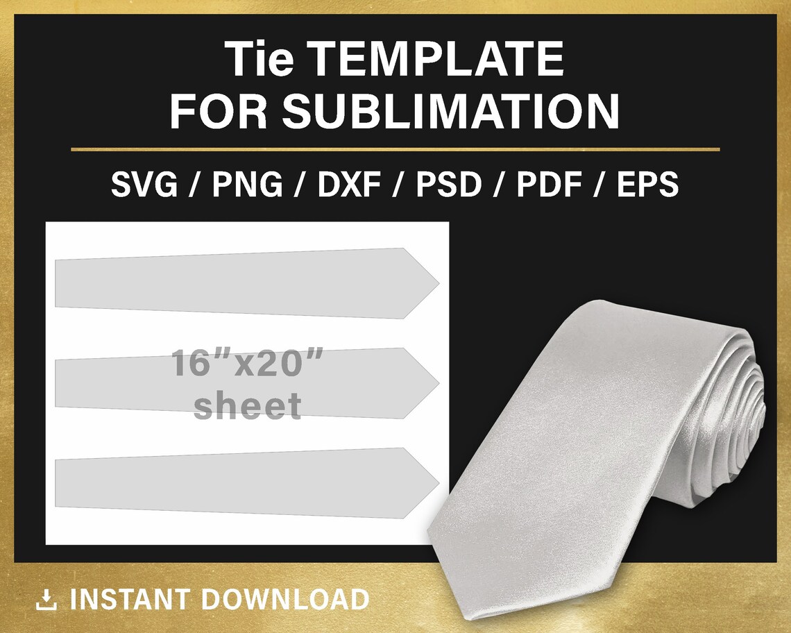 Tie Blank Template for Sublimation Tie Sublimation Template | Etsy