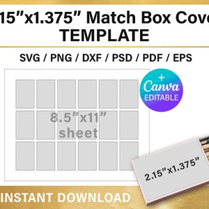 Match Box Label Template, Match Box Cover, Match Box Stickers, BLANK ...