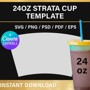 24oz strata cup BLANK template, full wrap, Canva, png, Cricut, svg, Slhouette, instant download
